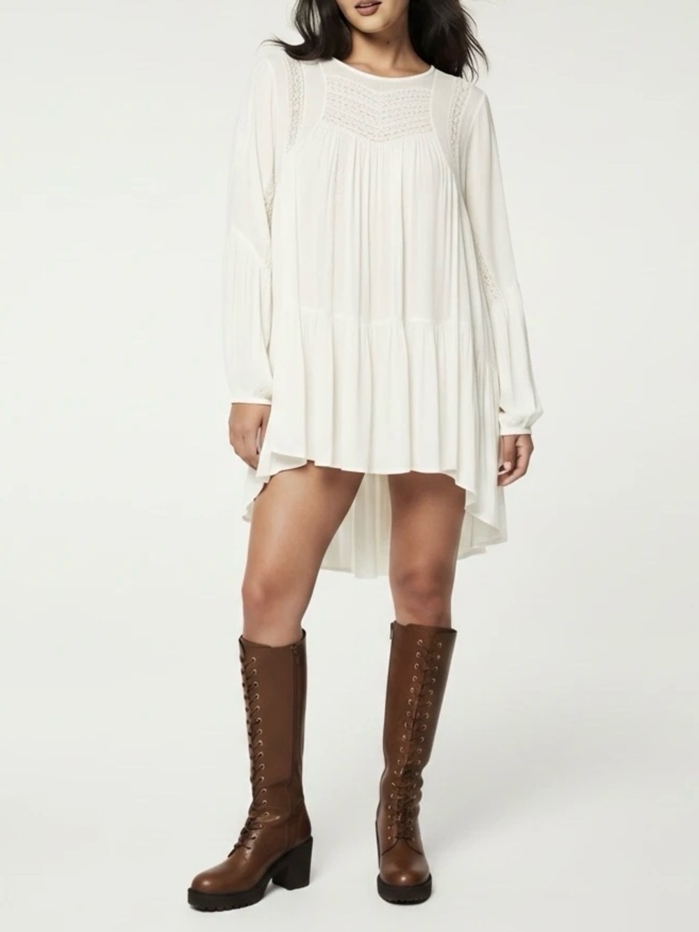 Urban Outfitters En Creme White Crochet Top with Open Back